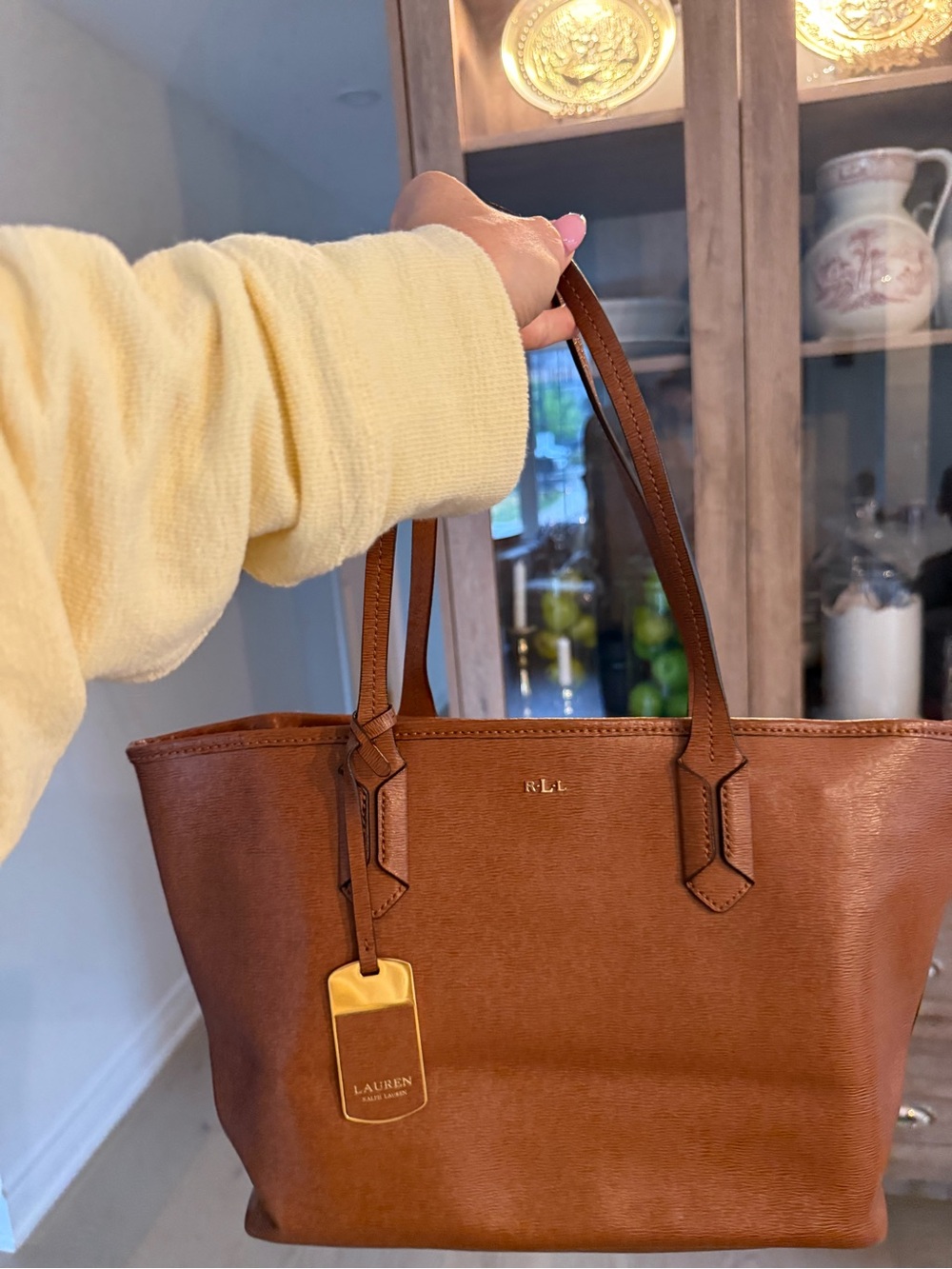 Ralph Lauren brown leather tote bag